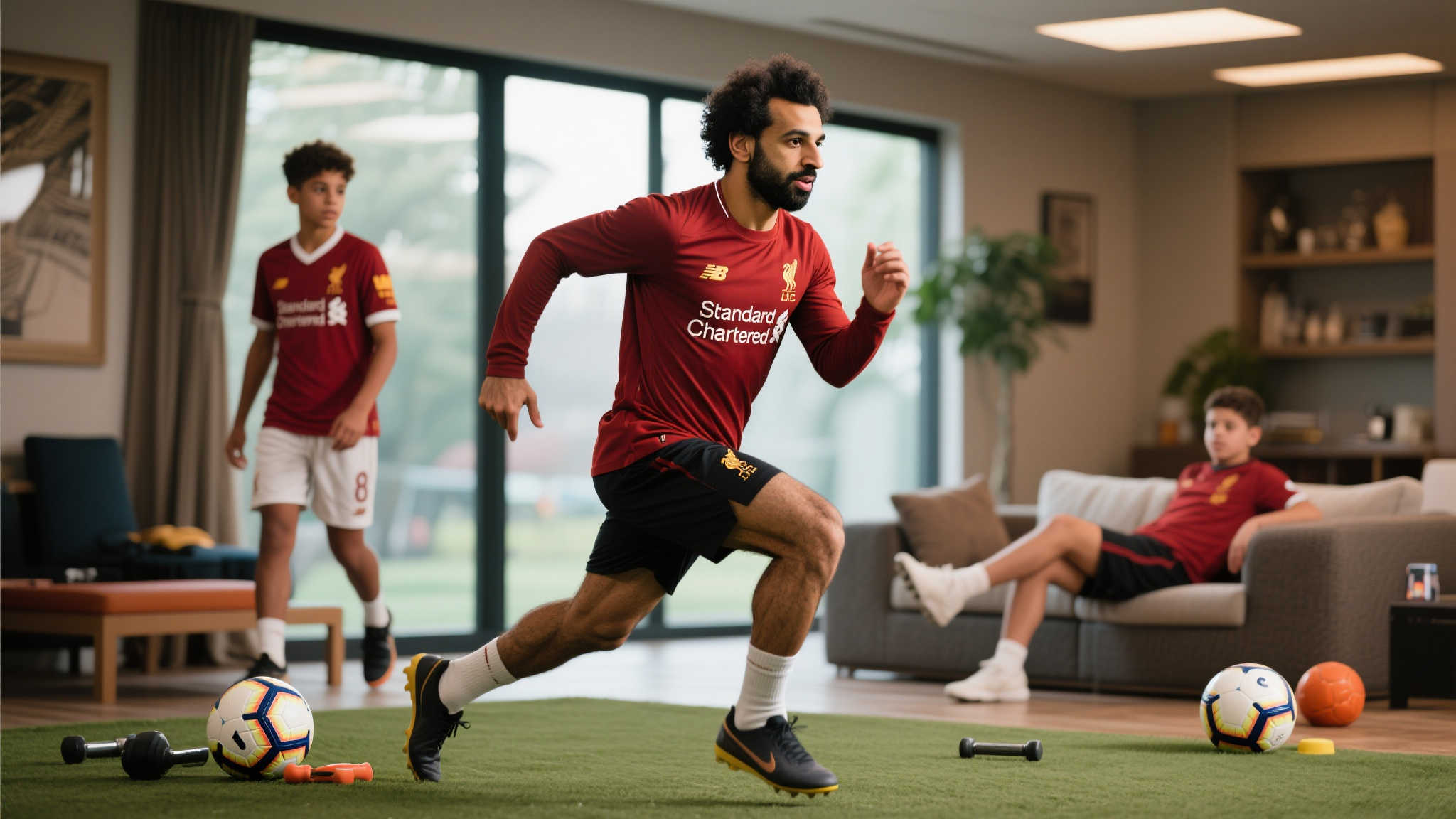 度假亦坚持锻炼,萨拉赫自律人生的缩影 度假亦坚持锻炼,萨拉赫自律人生的缩影